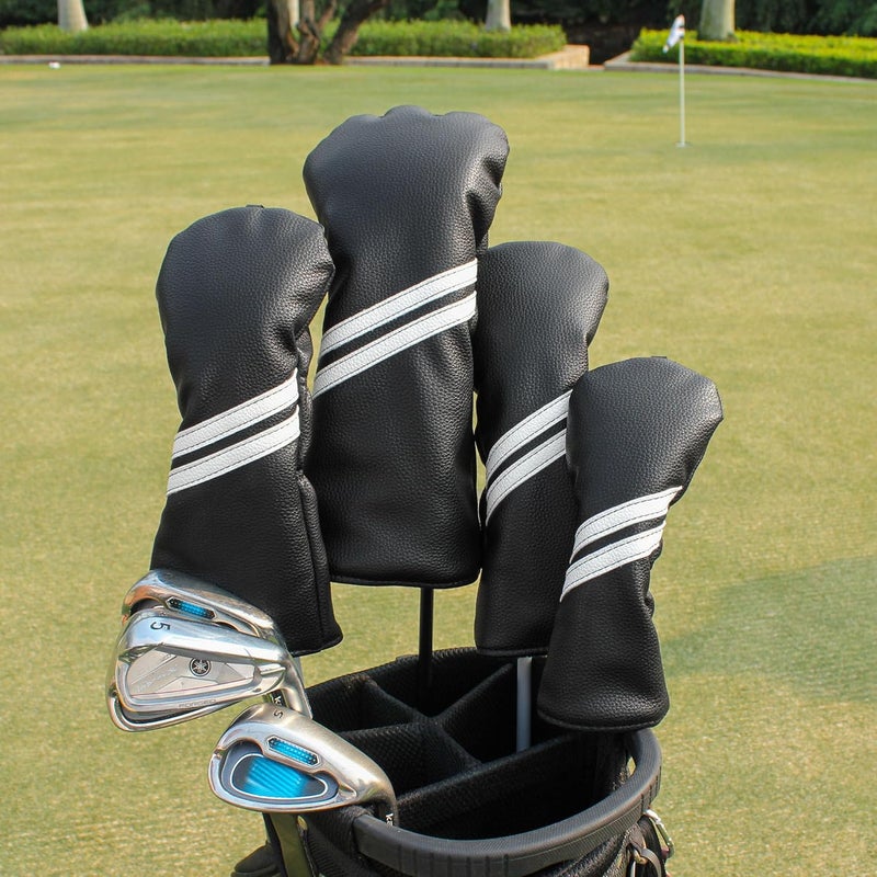 Frimon Golf Club Head Covers - 4pcs or 1pc Golf Accessories Club Covers Set for Woods and Driver Fairway Hybrids with Interchangeable Tags - Image 2